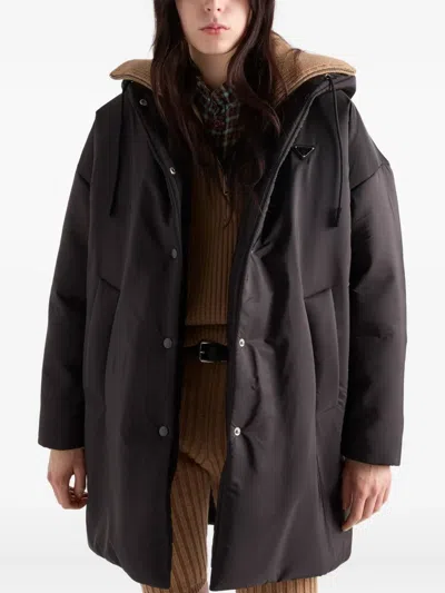 Prada Lightweight Re-nylon Raincoat In Black