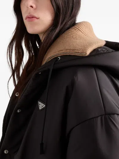 Prada Lightweight Re-nylon Raincoat In Black