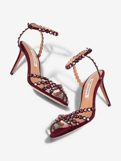 Aquazzura Tequila 85 Sandals In Burgundy
