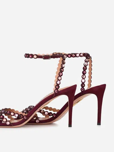Aquazzura Tequila 85 Sandals In Burgundy