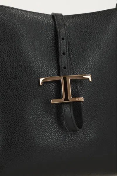 Tod's T Timeless Bucket Bag In Leather Mini In Black