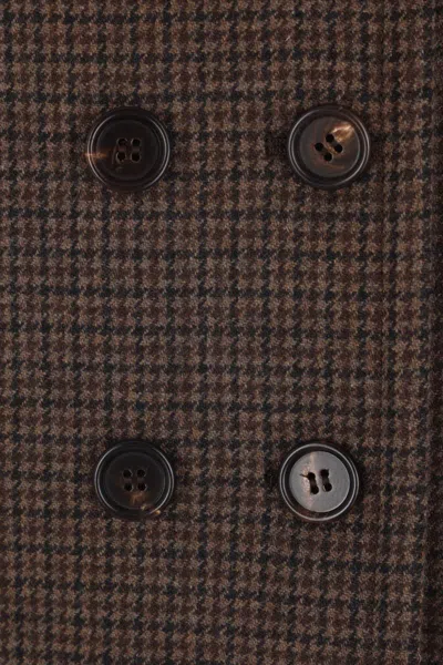 Chloé Houndstooth Double-breasted Jacket In Brown
