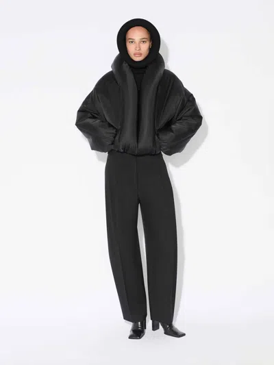 Alaïa Insulated Long Sleeve High Collar Jacket In Black