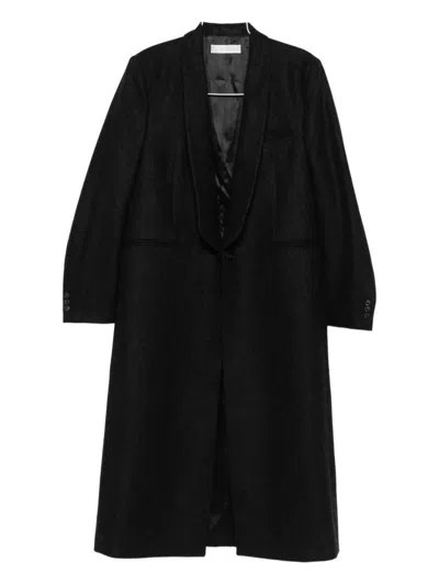Our Legacy Long Water-repellent Wool Supper Coat In Black