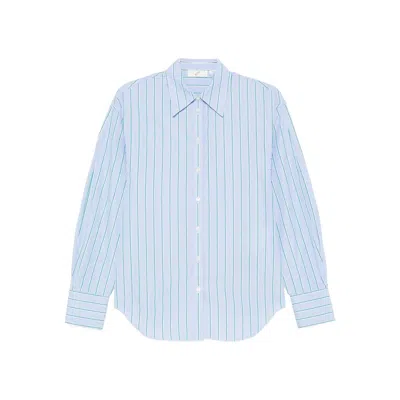 Bite Studios Striped Button-down Shirt In Blue