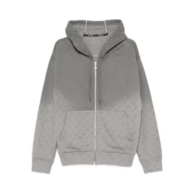 Marine Serre Gray Faded Moon Sleeve Hoodie In Gray