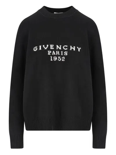 Givenchy Womens Black Brand-intarsia Round-neck Wool And Cashmere Sweater