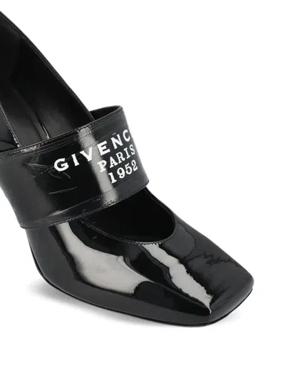 Givenchy Tape Sliced Square Pumps In Patent Leather In Black