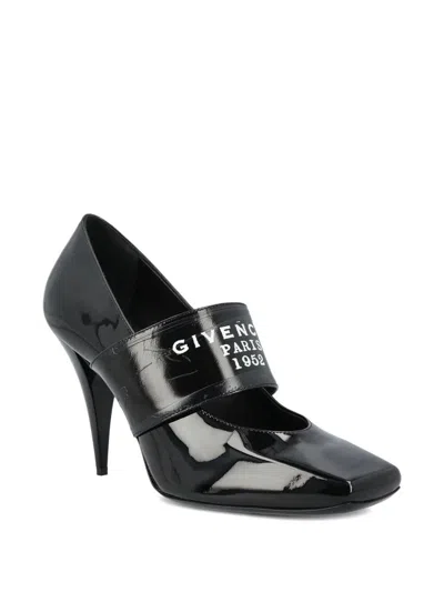 Givenchy Tape Sliced Square Pumps In Patent Leather In Black