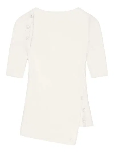 Courrèges Courreges Women Ribbed Top With Cut-out Detail In Neutral