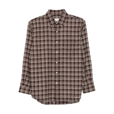Dunst Unisex Check Flannel Shirt Shirts Brown In Brown