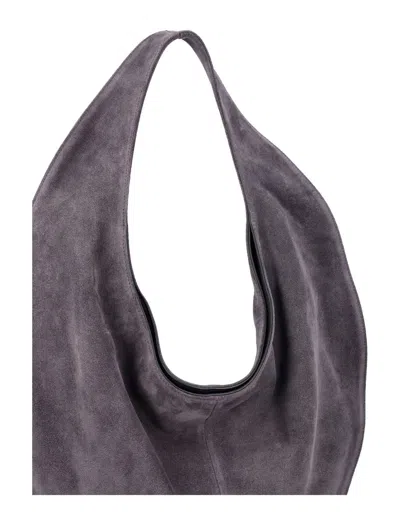 Maeden Suede Market Tote Curved Shape In Gray