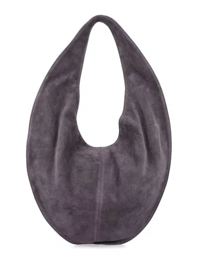 Maeden Suede Market Tote Curved Shape In Gray