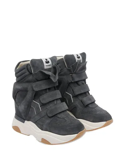 Isabel Marant Balskee High-top Wedge Suede Sneakers Shoes In Gray