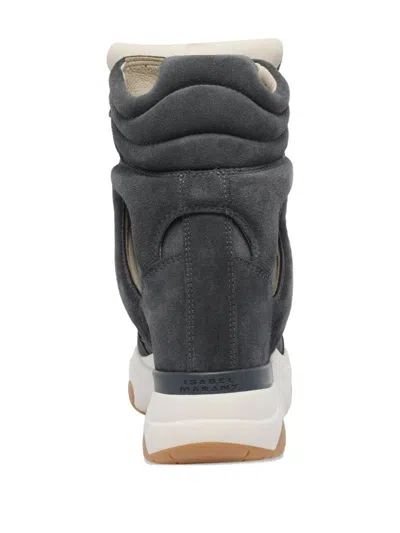 Isabel Marant Balskee High-top Wedge Suede Sneakers Shoes In Gray
