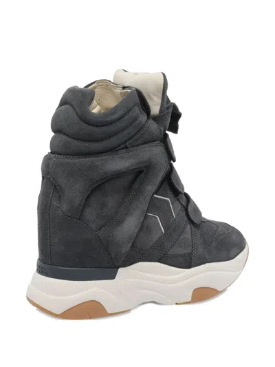 Isabel Marant Balskee High-top Wedge Suede Sneakers Shoes In Gray