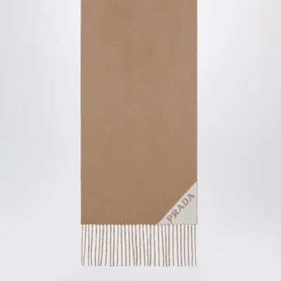 Prada Beige Double Scarf In Brown
