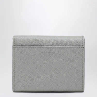 Prada Light Gray Small Saffiano Wallet In Gray
