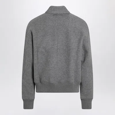 Jacquemus Mens Grey Feltro Pointed-collar Wool Bomber Jacket In Gray