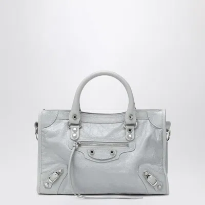 Balenciaga Le City Small Arena Leather Crossbody Bag In Gray