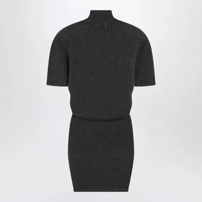 Jacquemus Dark Grey Wool And Cashmere Dress In Black