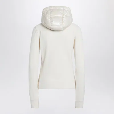 Moncler Quilted Hoodie With Drawstring And Long Sleeves In White