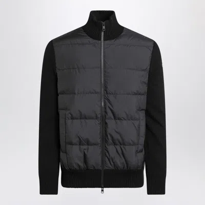Moncler Padded Zip Cardigan Featuring Quilted Front In Black