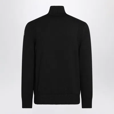 Moncler Padded Zip Cardigan Featuring Quilted Front In Black