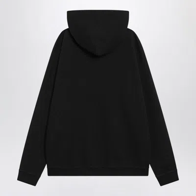 Maison Margiela Minimalist Black Hoodie With Upside-down Logo In Black