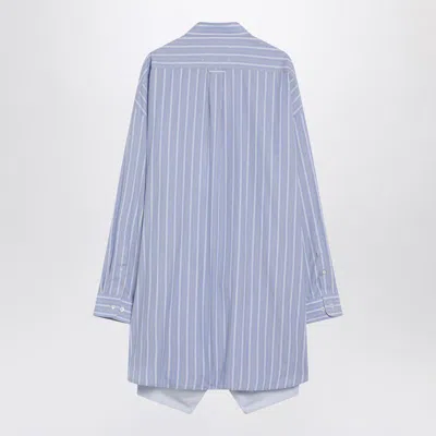 Maison Margiela Striped Long Sleeve Shirt Dress In Multi