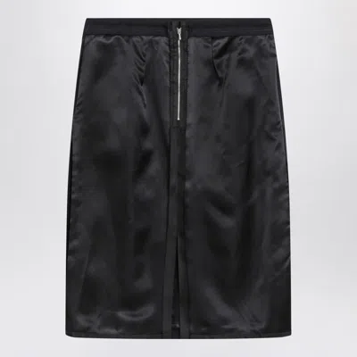 Maison Margiela Blue Skirt With Satin Side Panels In Black