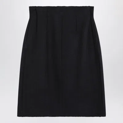 Prada Chevron Midi Skirt In Black