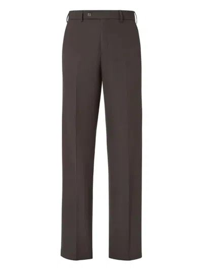 Fendi Tailored Trousers With Back Pockets And Belt Loops In Brown