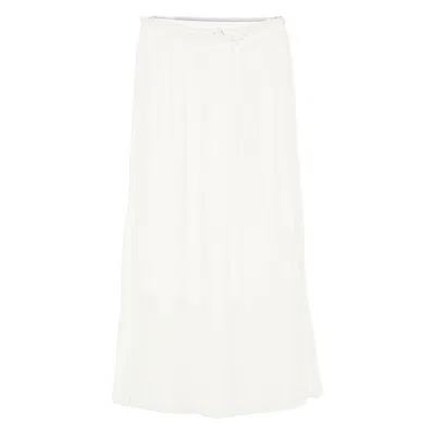 Mark Kenly Domino Tan Pleated Midi Skirt In White