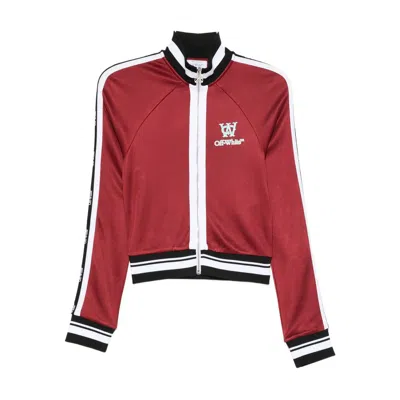 Off-white Stripe-trim Track Jacket In Red