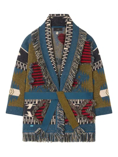 Alanui Grunge Anthem Cardigan In Green