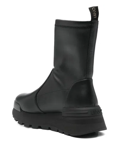Liu •jo Sock-style Platform Boots In Black