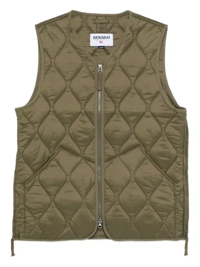 Sebago Quilted Zip-front Vest In Neutral