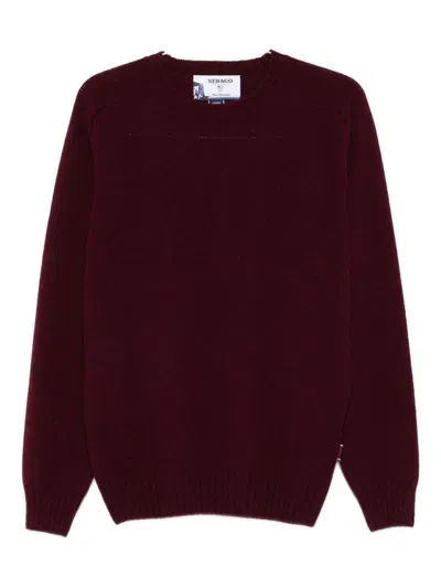 Sebago Deep Red Crew Neck Sweater In Burgundy