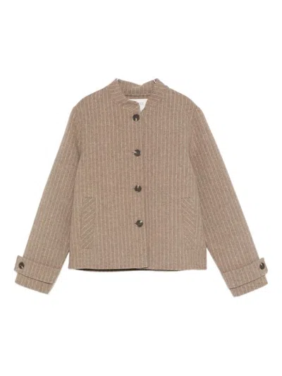 Yerse Pinstripe-pattern Jacket In Neutral