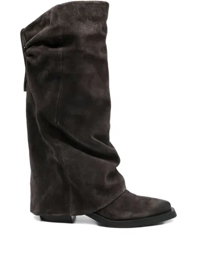 Ash Pointed-toe Boots In Black