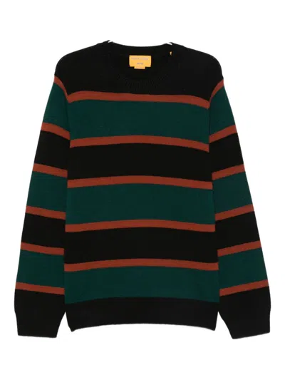 Guest In Residence Stripe Cashmere Crew Sweater Black Combo In Black