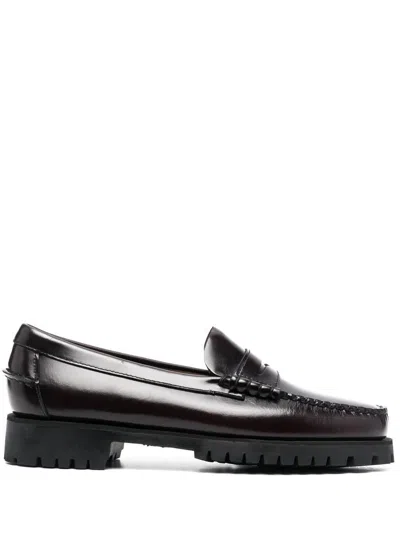 Sebago Classic Dan Smooth Leather Loafers In Red