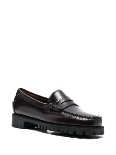 Sebago Classic Dan Smooth Leather Loafers In Red