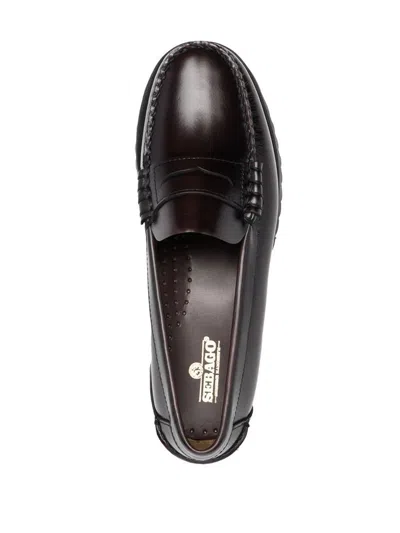 Sebago Classic Dan Smooth Leather Loafers In Red