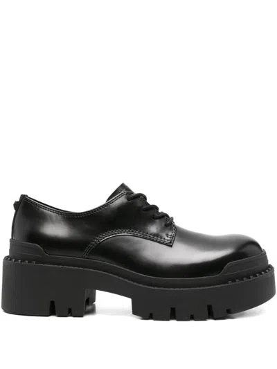 Ash Lace-up Platform Derby Shoes In Black