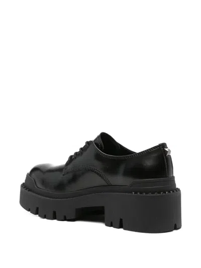 Ash Lace-up Platform Derby Shoes In Black