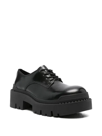 Ash Lace-up Platform Derby Shoes In Black