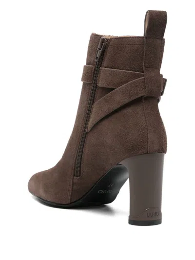 Liu •jo 88mm Suede Ankle Boots In Brown