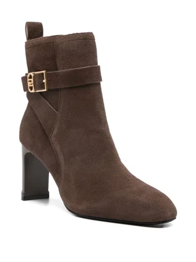 Liu •jo 88mm Suede Ankle Boots In Brown